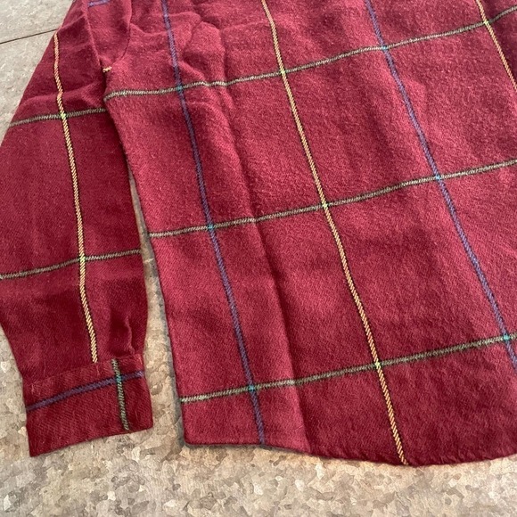 Vintage Mens Store Acrylic Plaid Flannel Button Up L/S Shirt Red Mens Medium - Picture 9 of 9